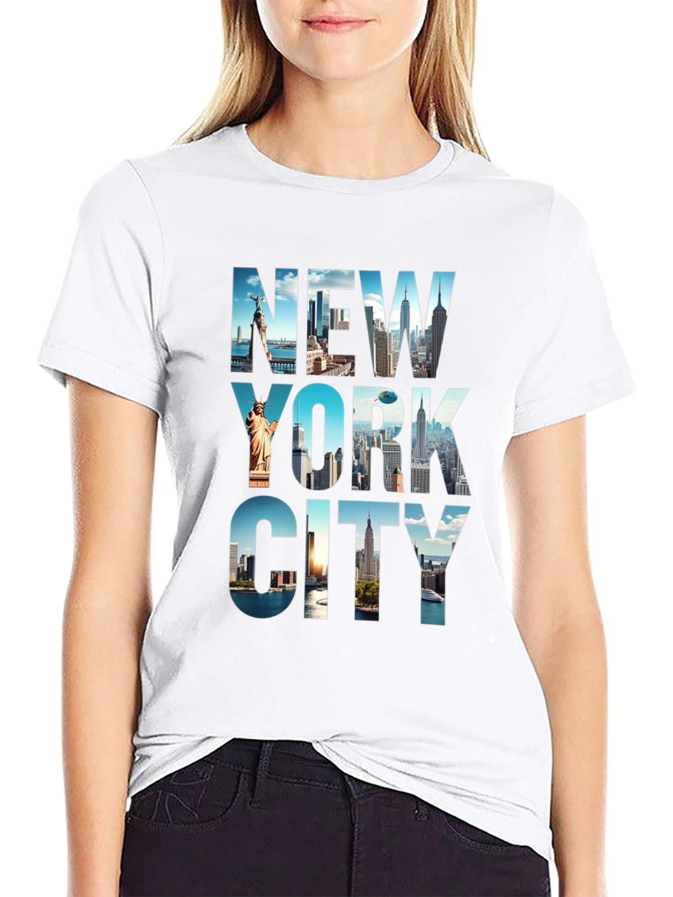 New York City Skyline Graphic Print T-Shirt
