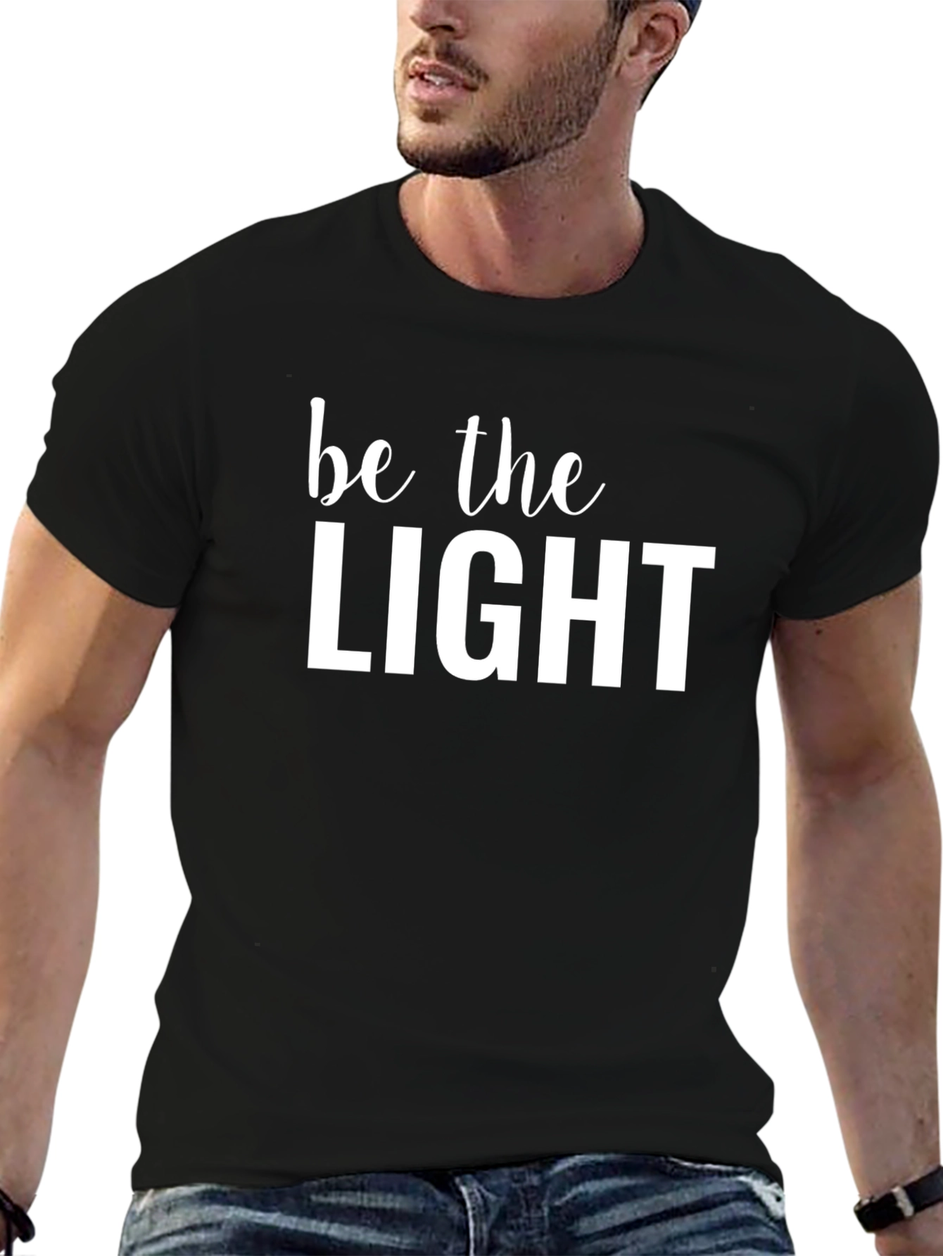 Be the Light Graphic Tee - Inspirational Cotton T-Shirt