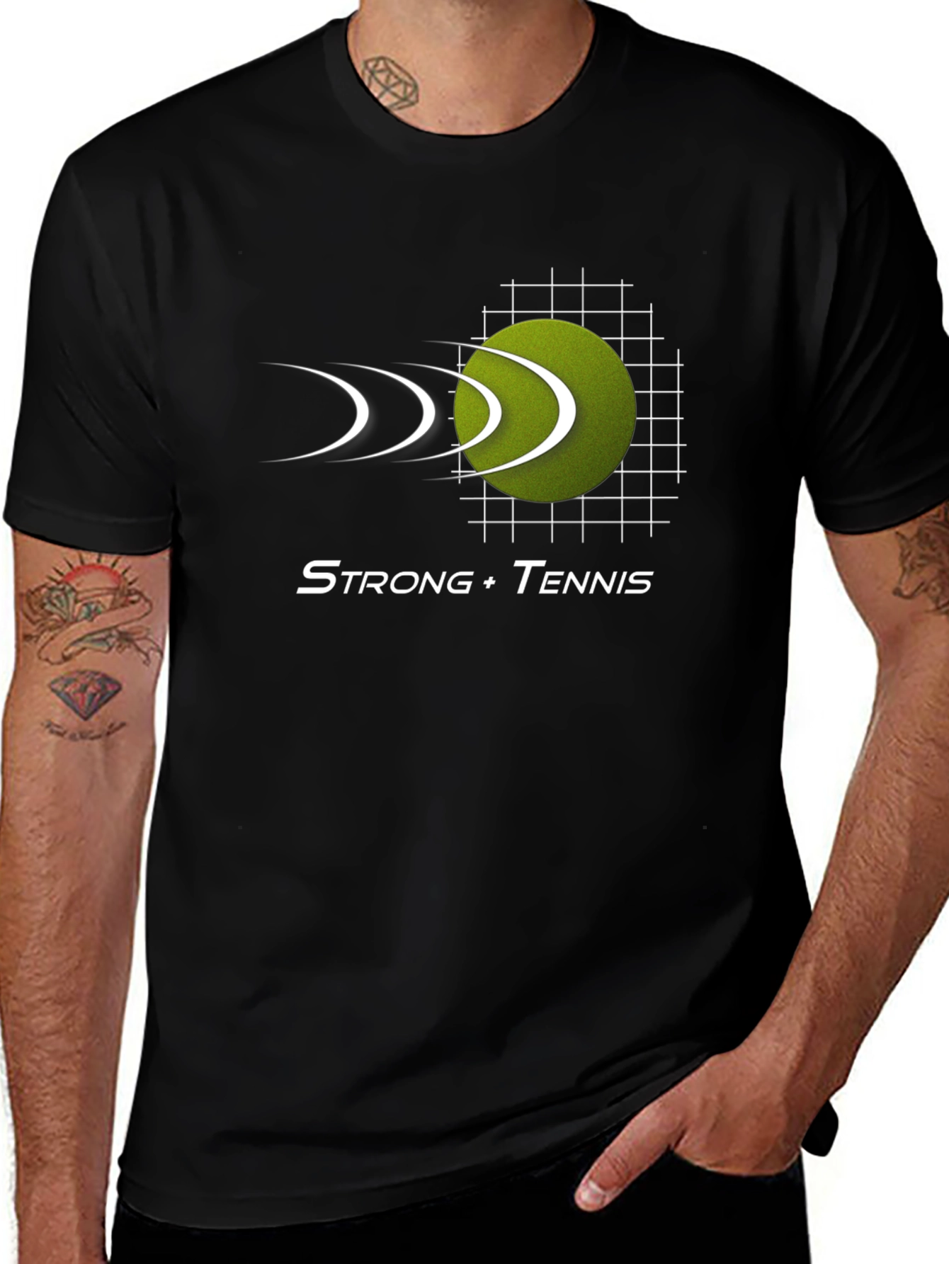 Strong Tennis Black T-Shirt