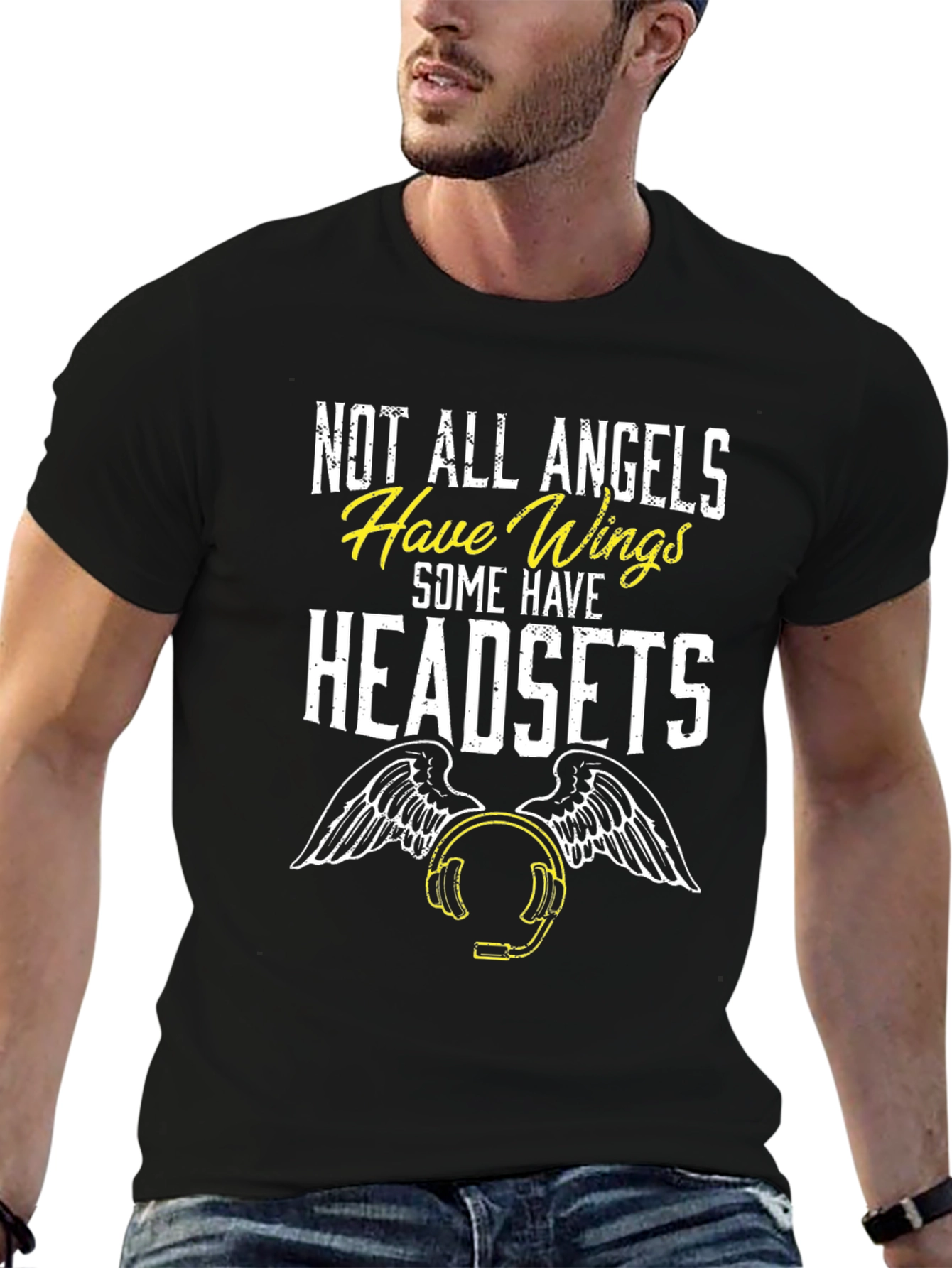 Angel Headset T-Shirt - Funny Aviation Gift