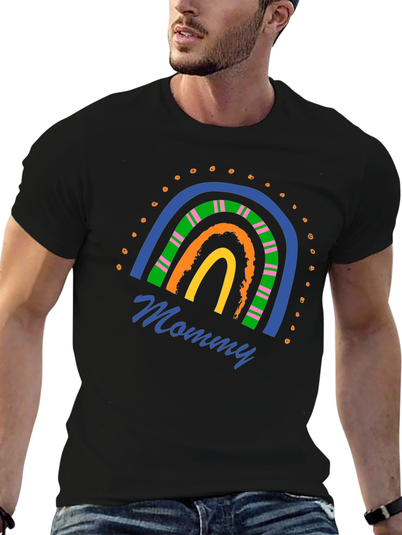 Mommy Rainbow Graphic T-Shirt - Stylish Casual Wear