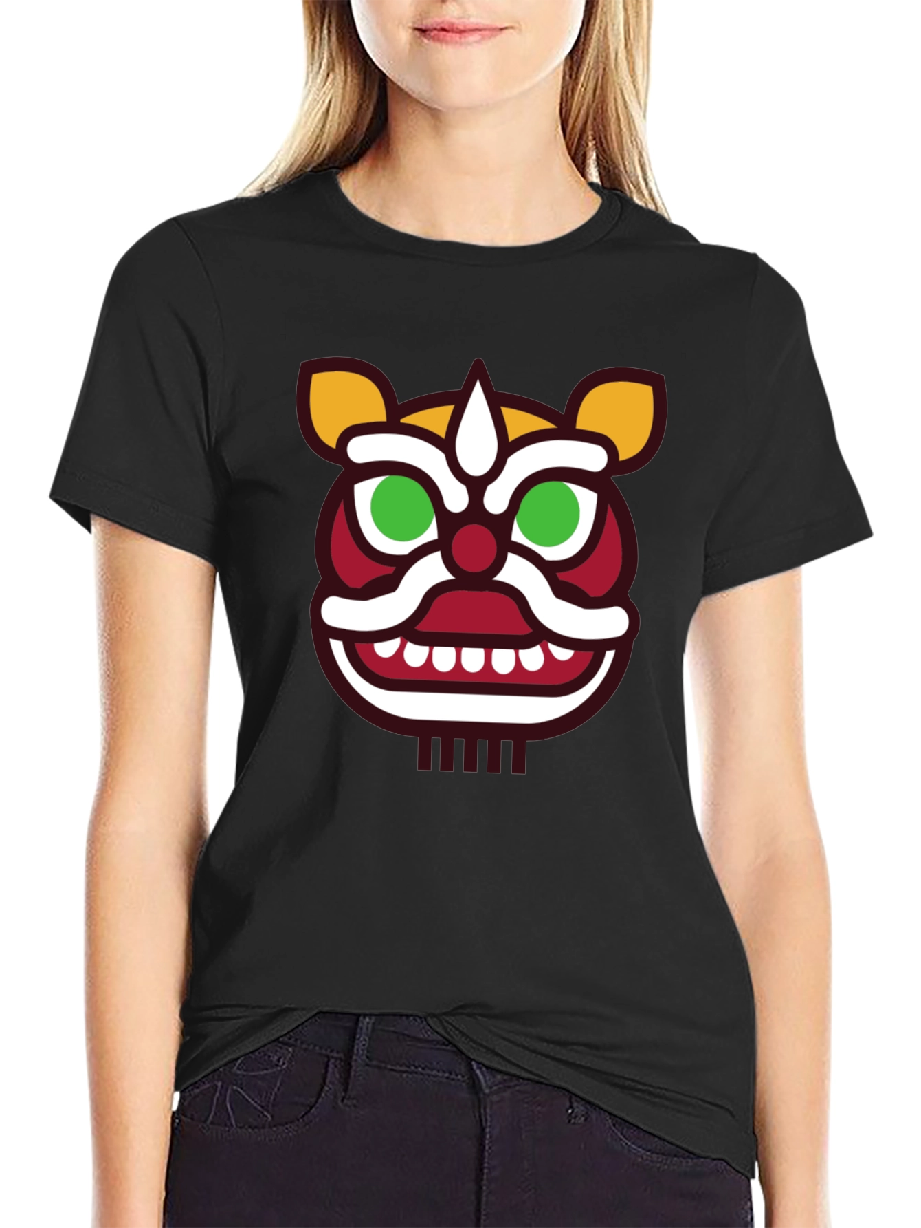 Lion Dance Graphic Tee - Mens Black T-Shirt