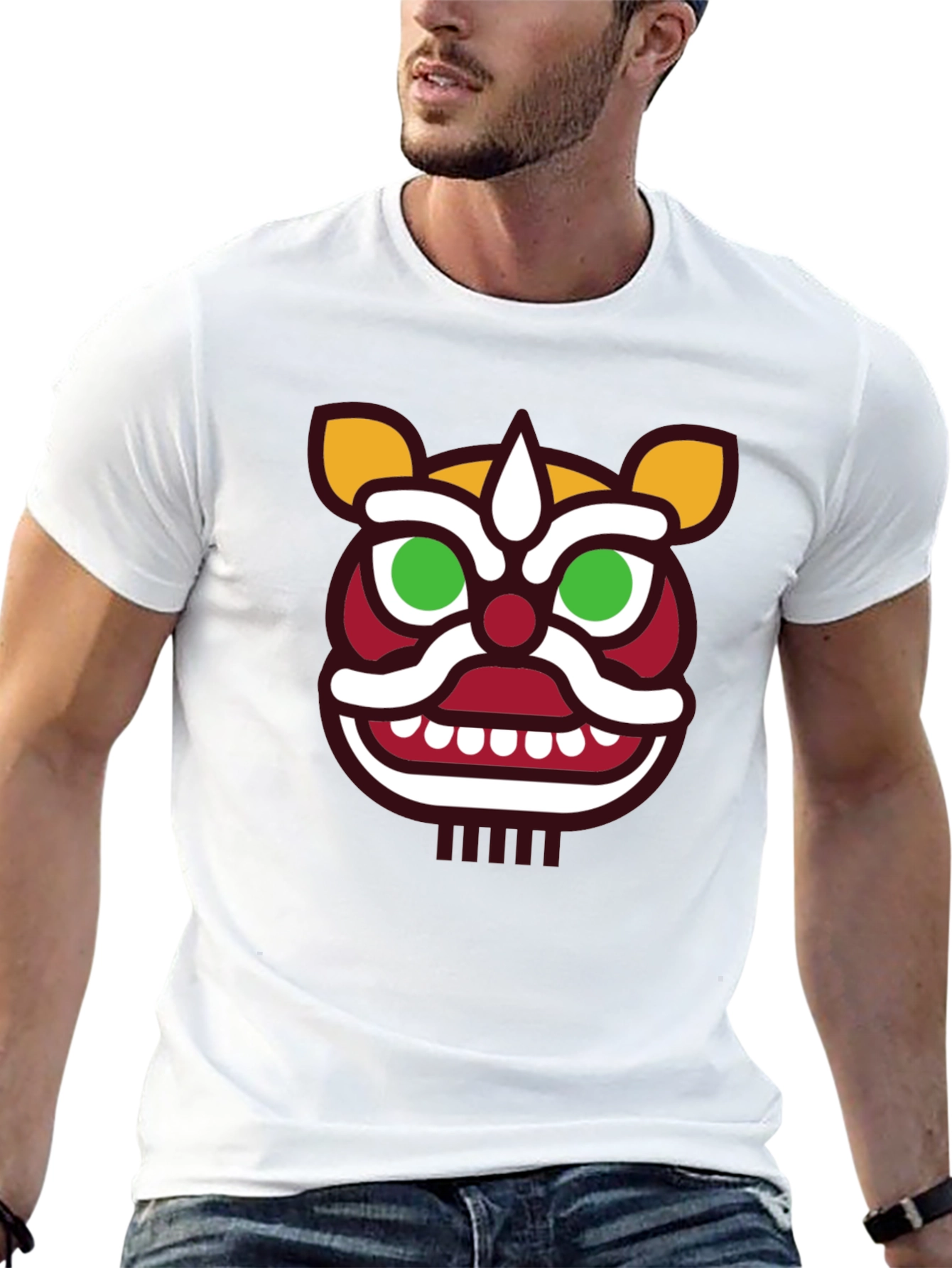 Lion Dance Graphic Tee - Mens Black T-Shirt