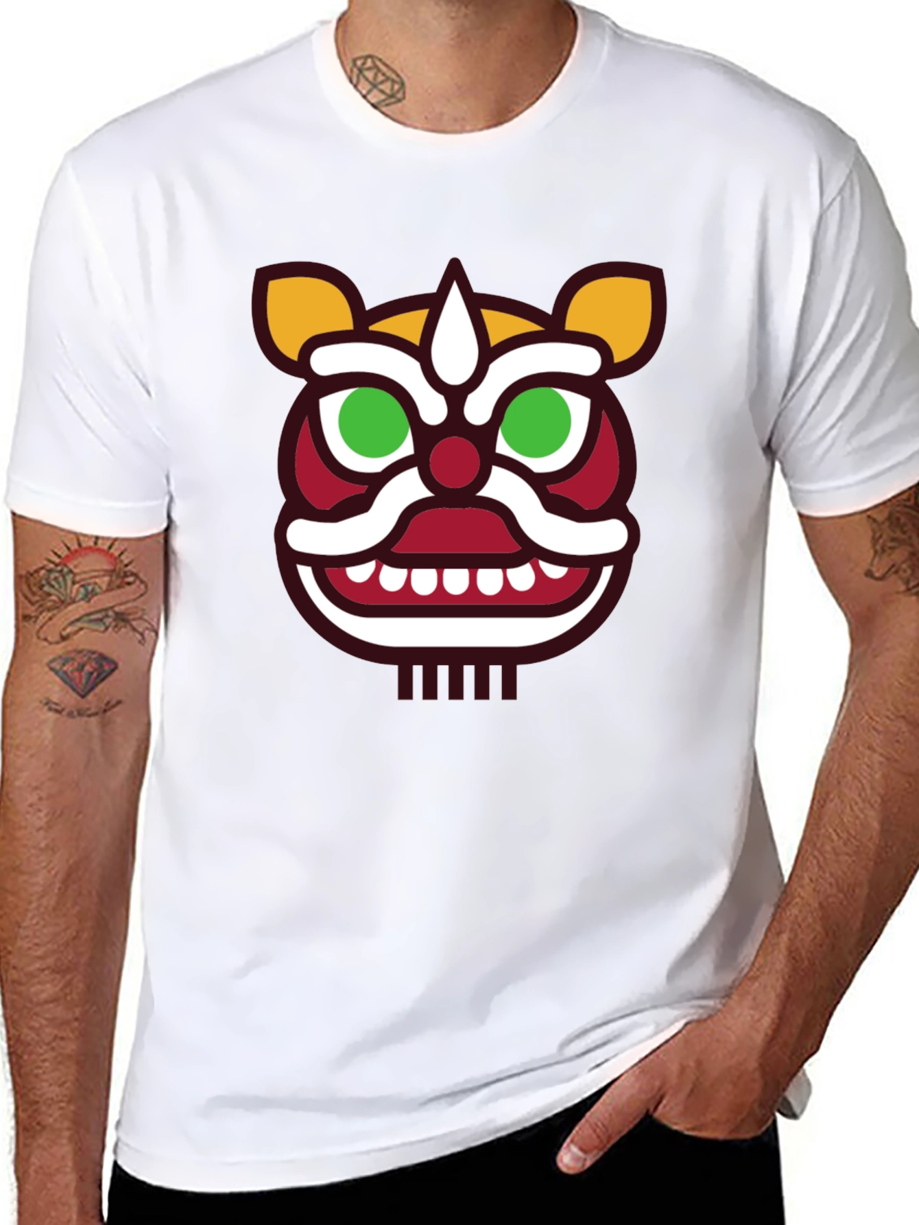 Lion Dance Graphic Tee - Mens Black T-Shirt
