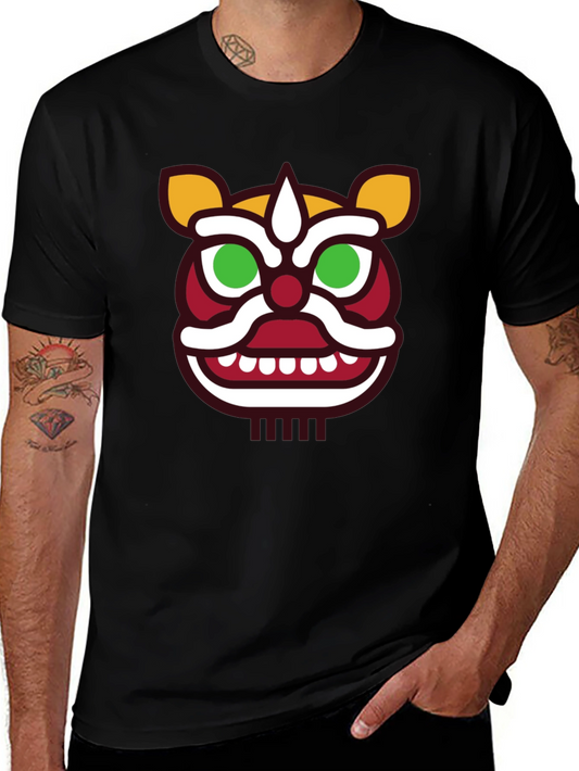 Lion Dance Graphic Tee - Mens Black T-Shirt