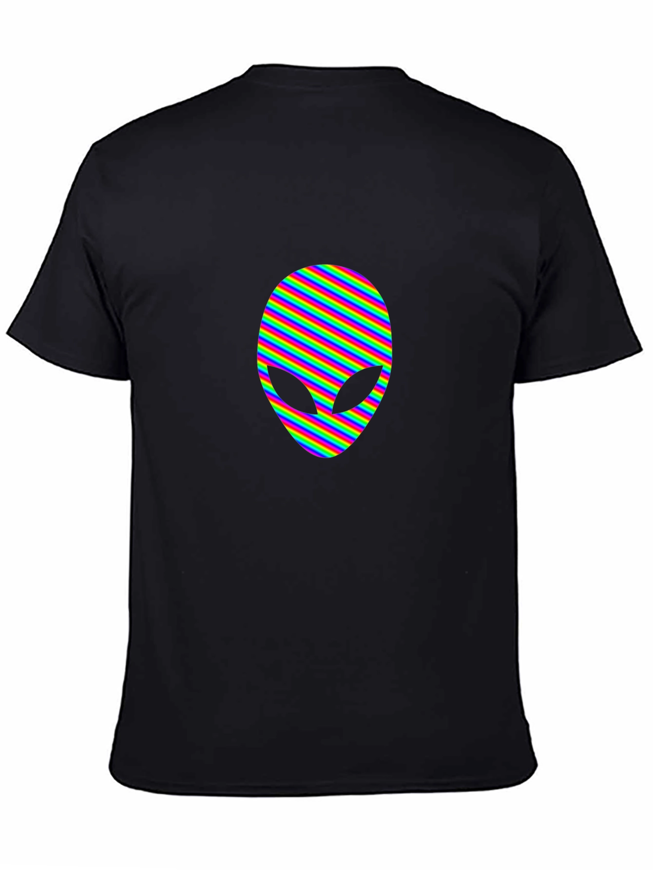Rainbow Alien Head Graphic Tee - Black