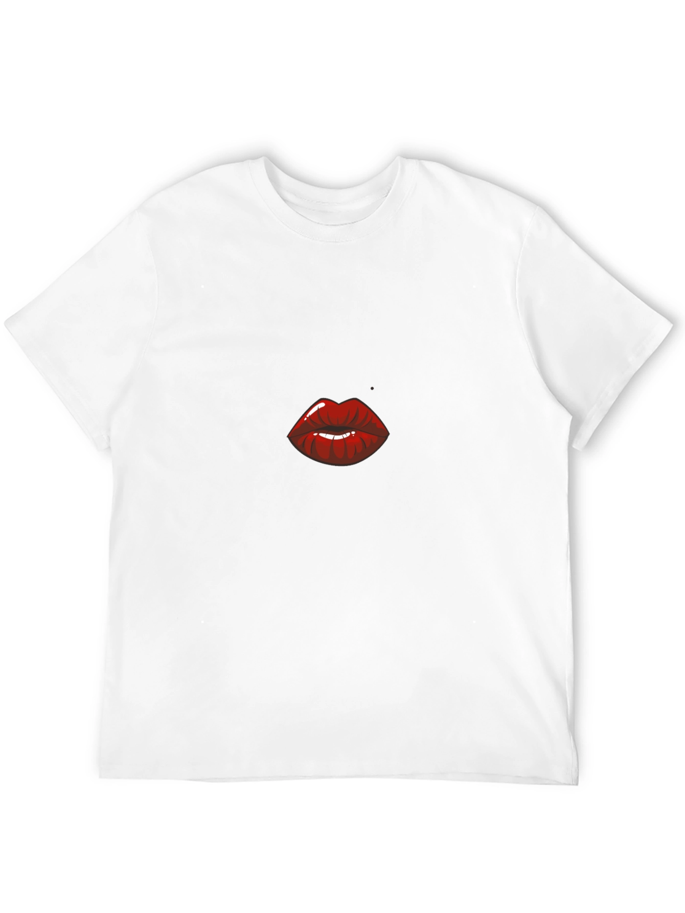 Kiss Lips Graphic T-Shirt - Black Cotton Blend Tee