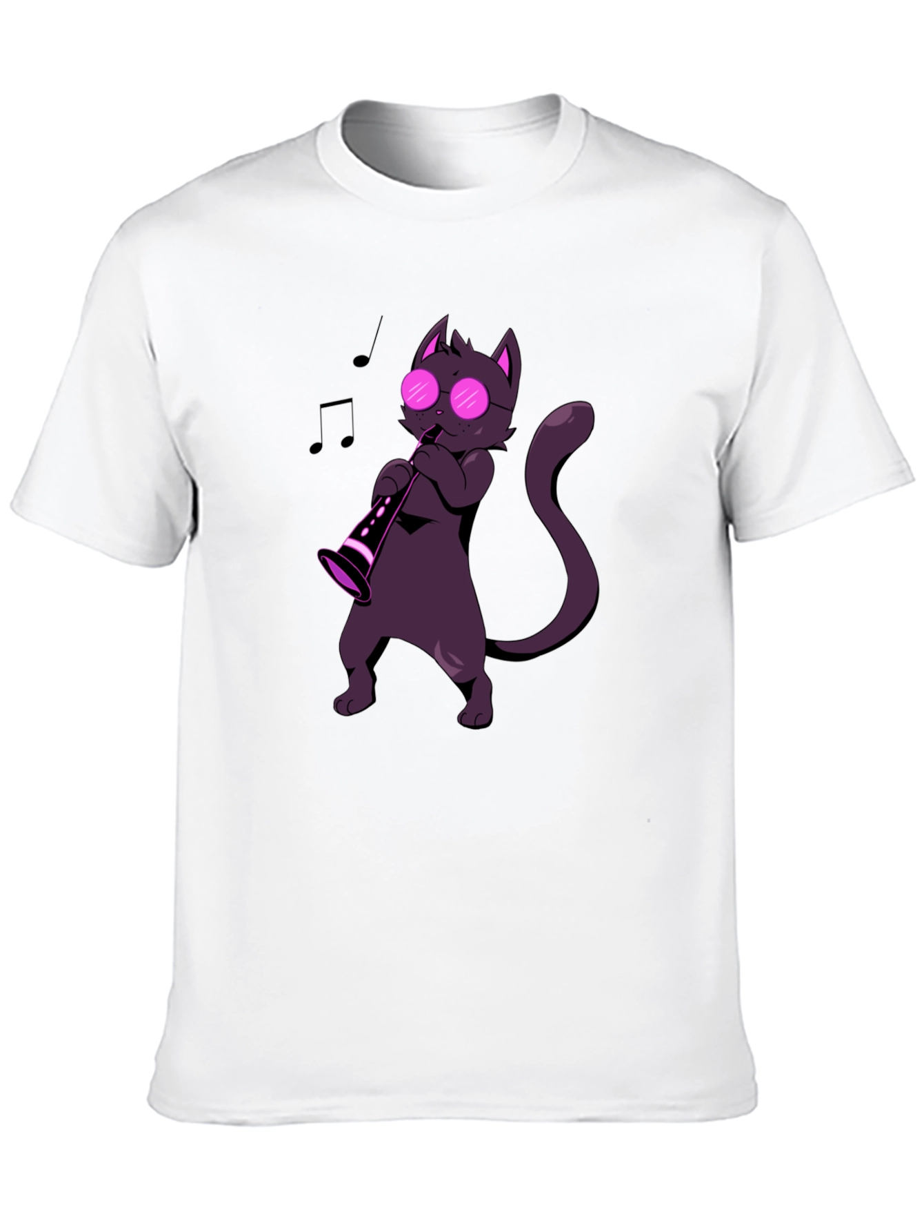 Cat Saxophone Player Graphic Tee - Music Lover Shirt