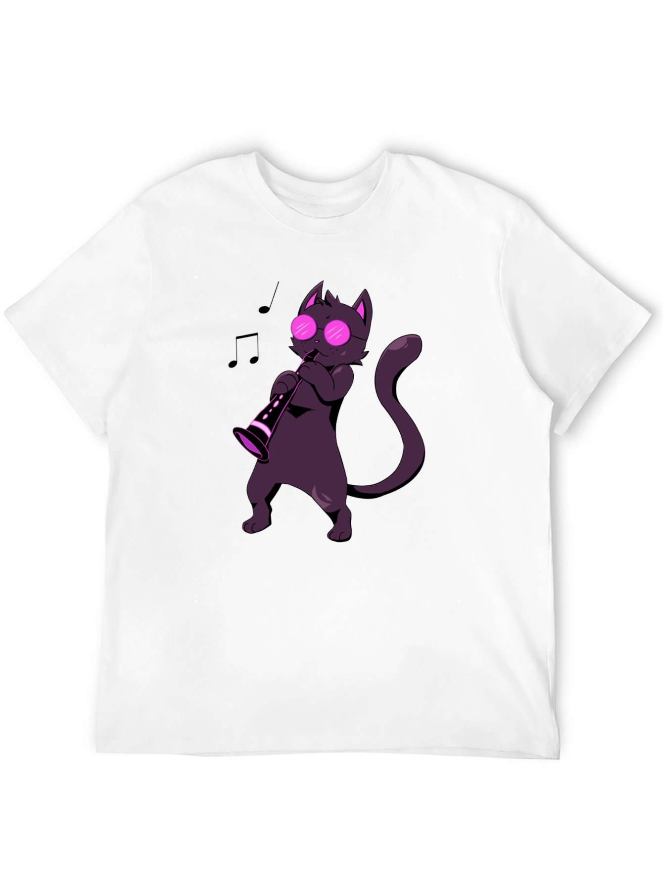 Cat Saxophone Player Graphic Tee - Music Lover Shirt