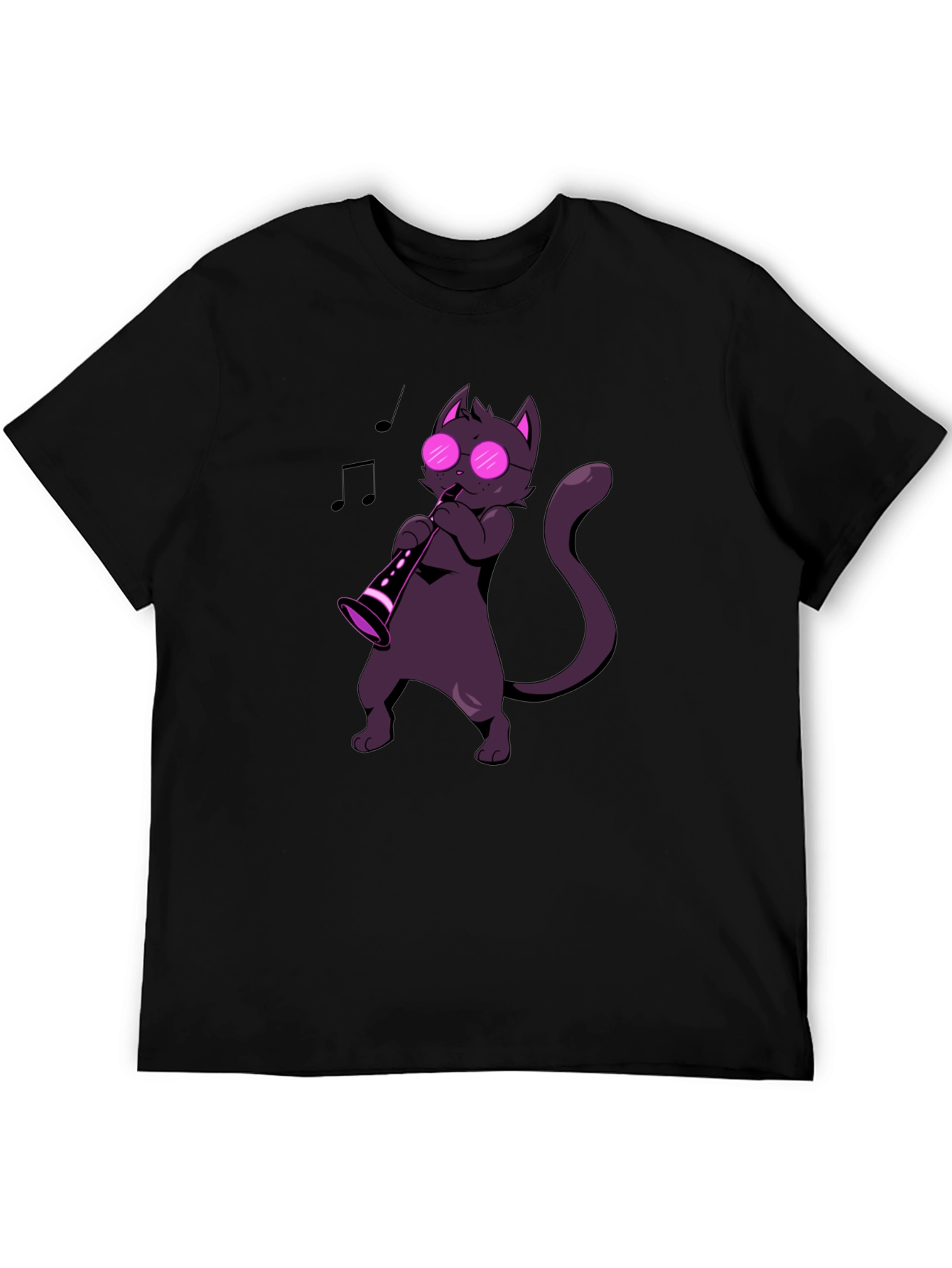 Cat Saxophone Player Graphic Tee - Music Lover Shirt