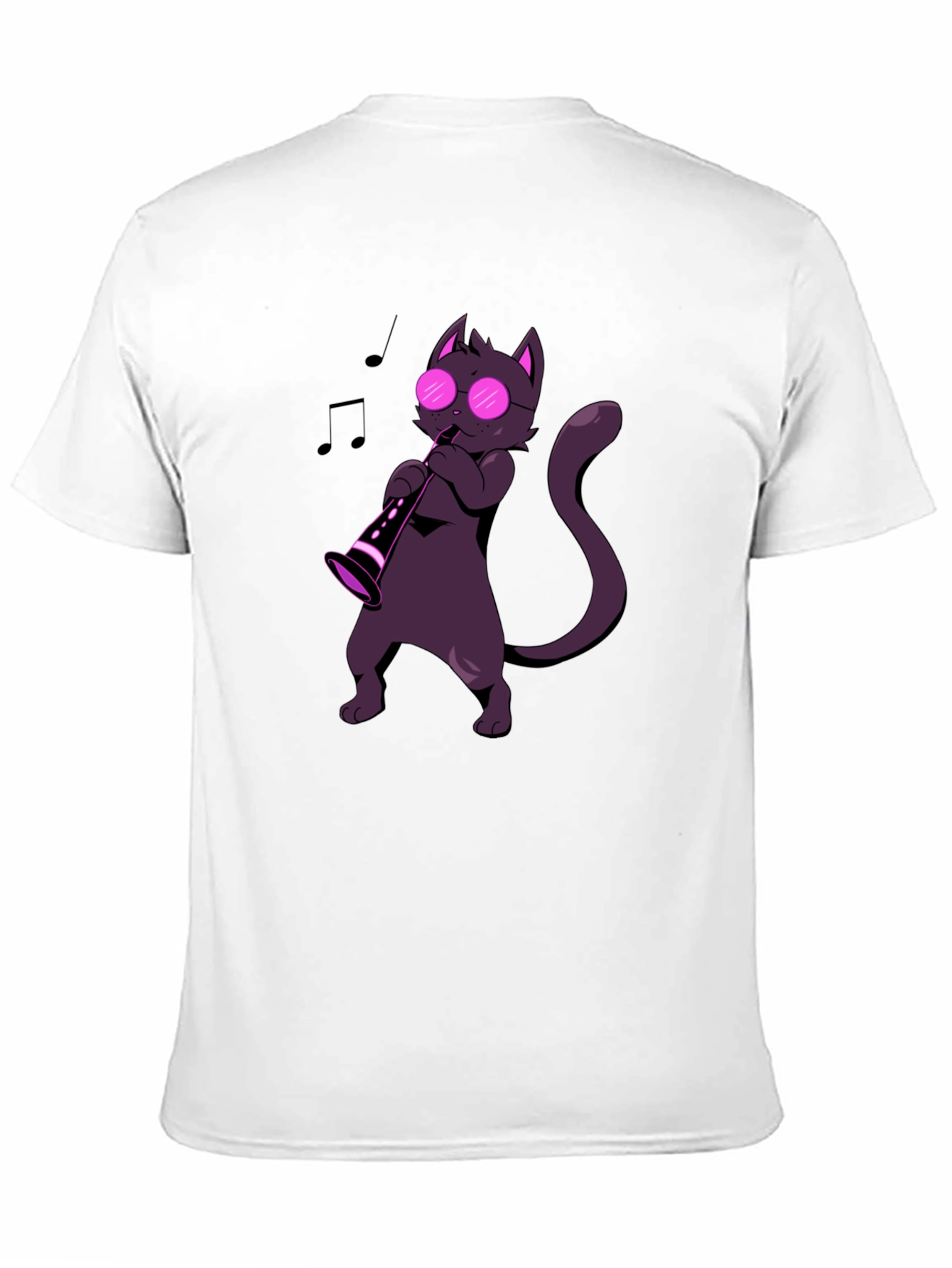 Cat Saxophone Player Graphic Tee - Music Lover Shirt
