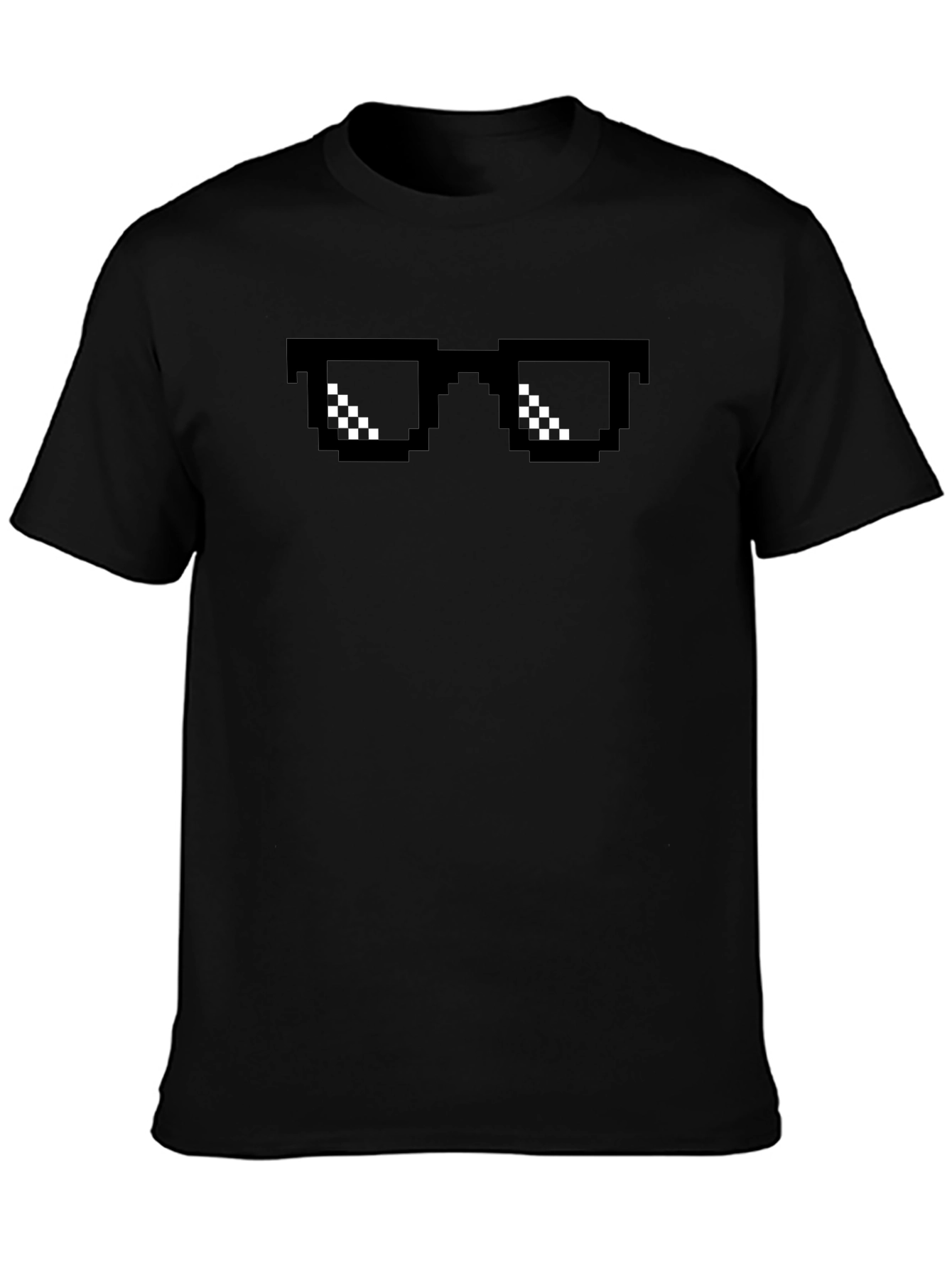 Deal With It Pixel Sunglasses Graphic Tee - Black