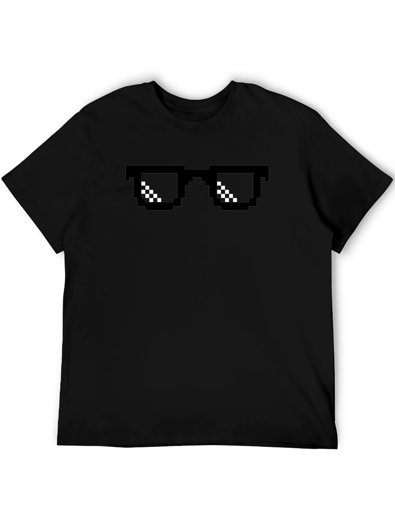 Deal With It Pixel Sunglasses Graphic Tee - Black