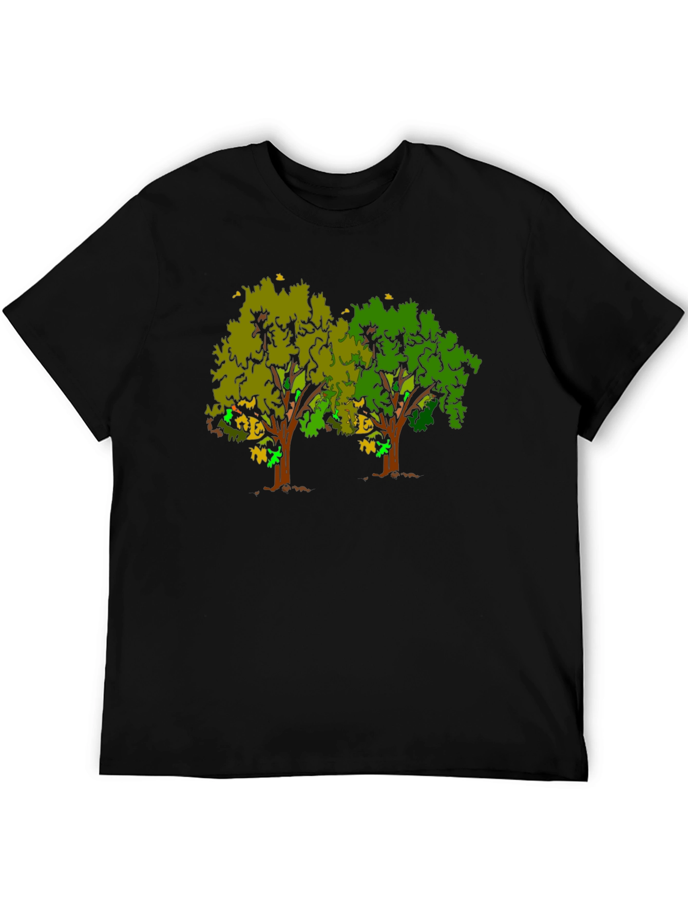 Unique Tree Graphic Black T-Shirt