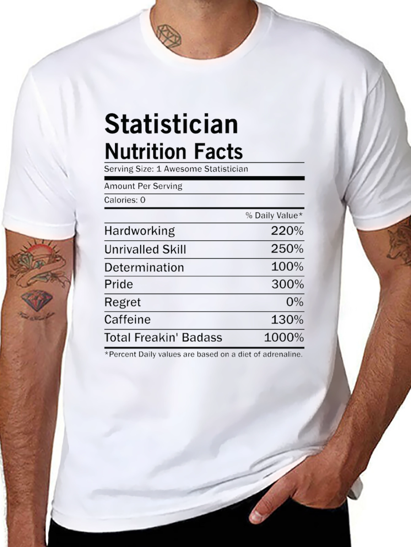 Statistician Nutrition Facts Graphic T-Shirt