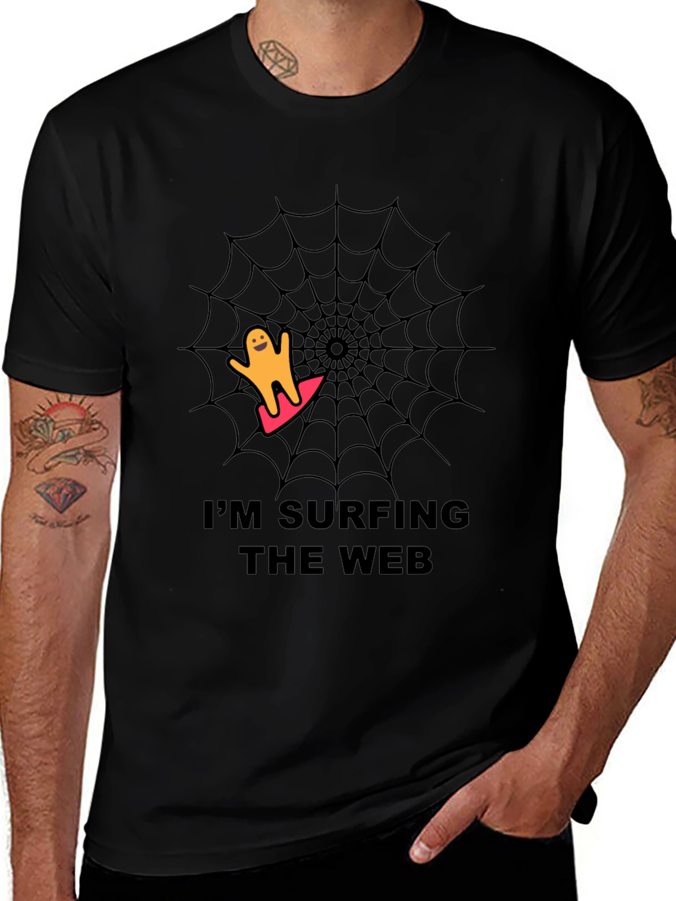 Im Surfing the Web Black T-Shirt