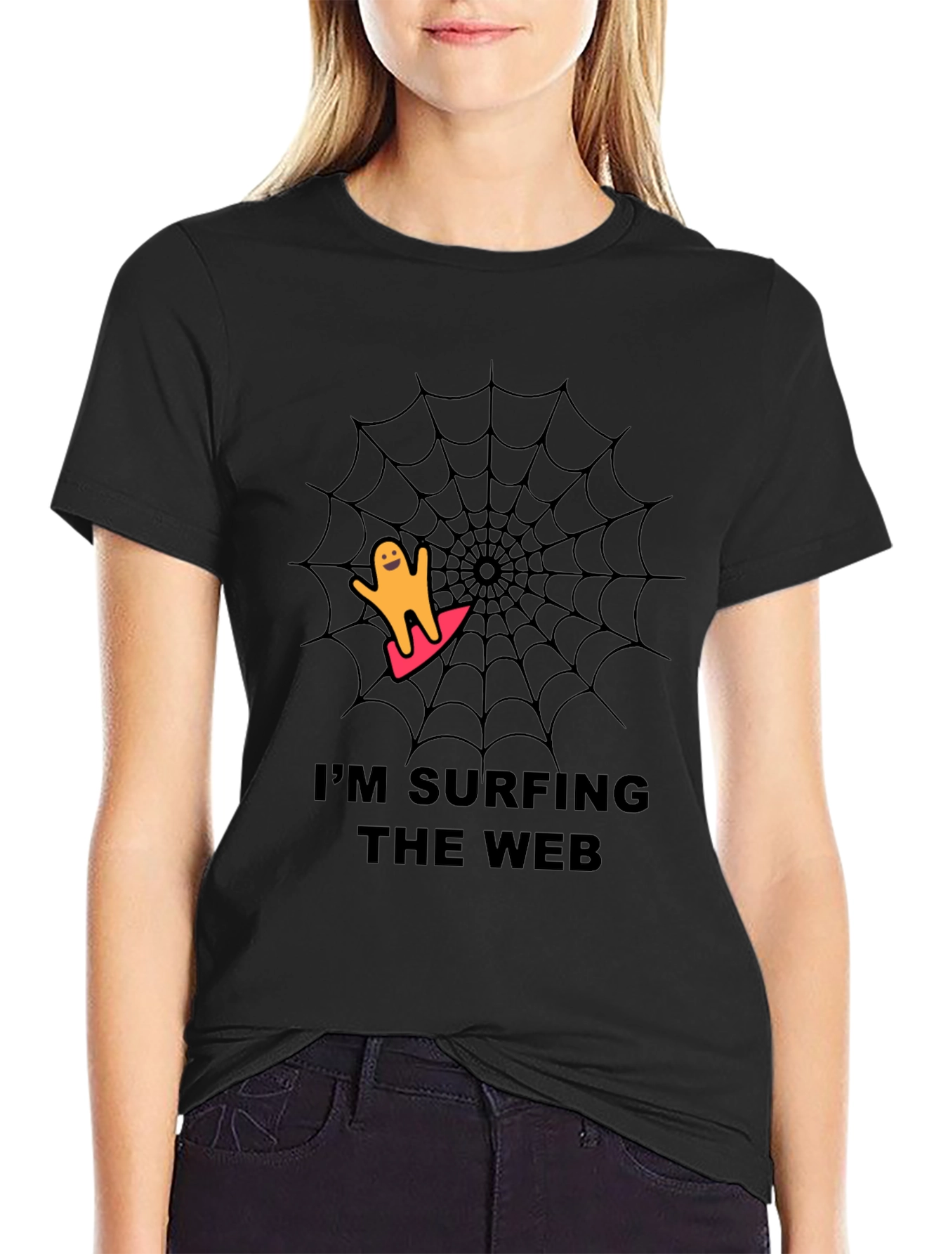 Im Surfing the Web Black T-Shirt
