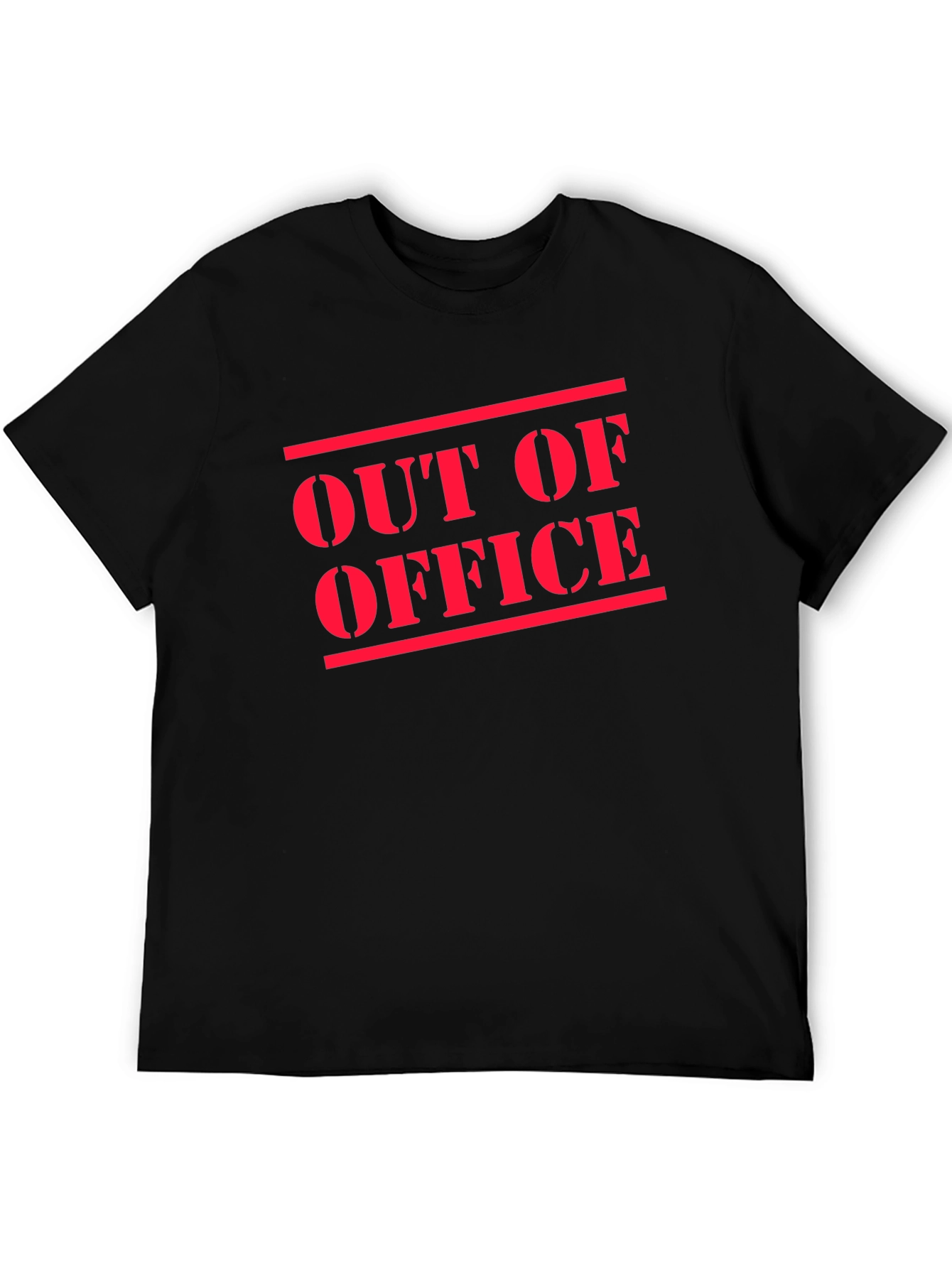 Out of Office T-Shirt - Black Cotton Casual Tee