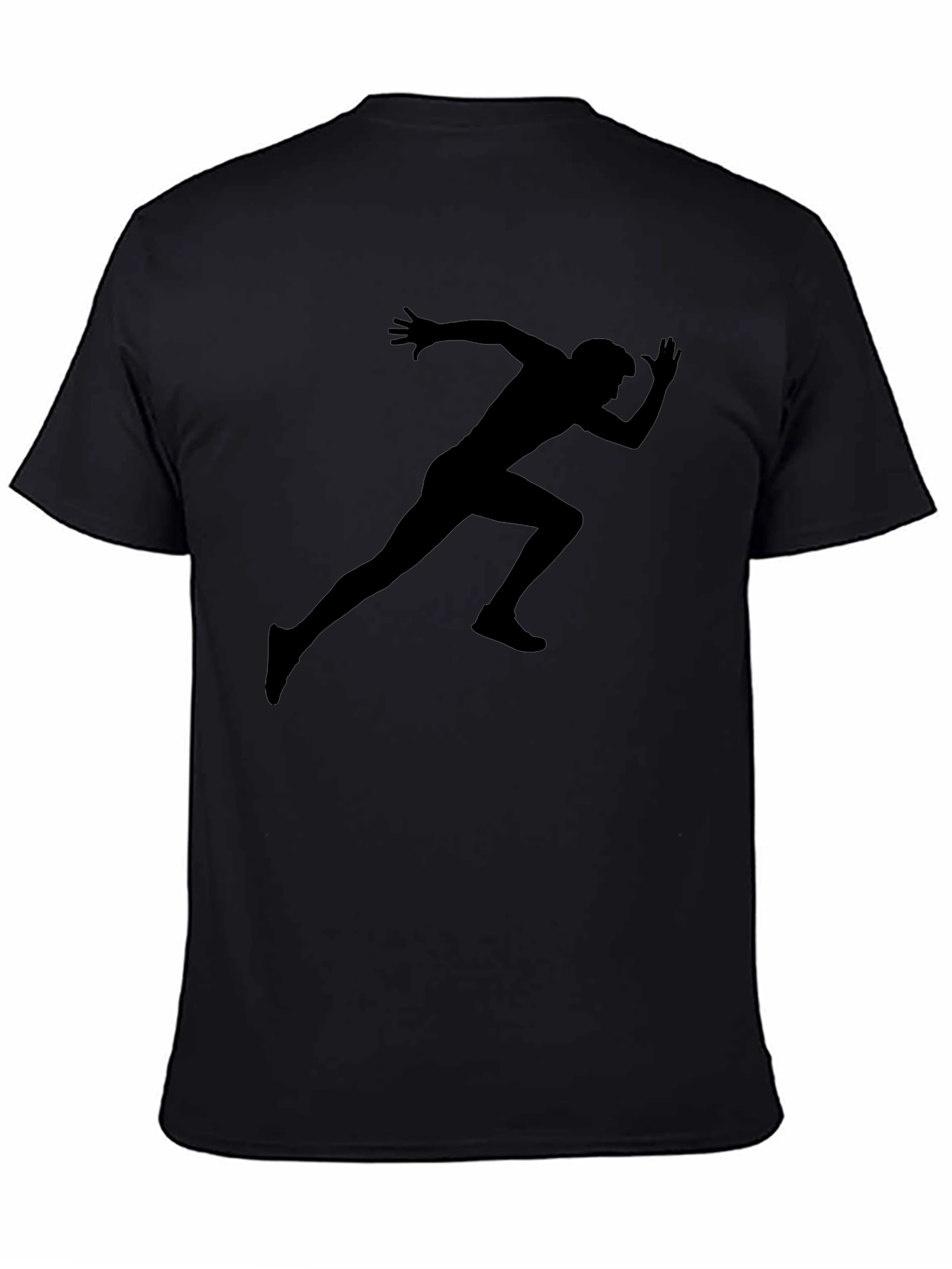 Mens Running Silhouette Graphic Tee - Black