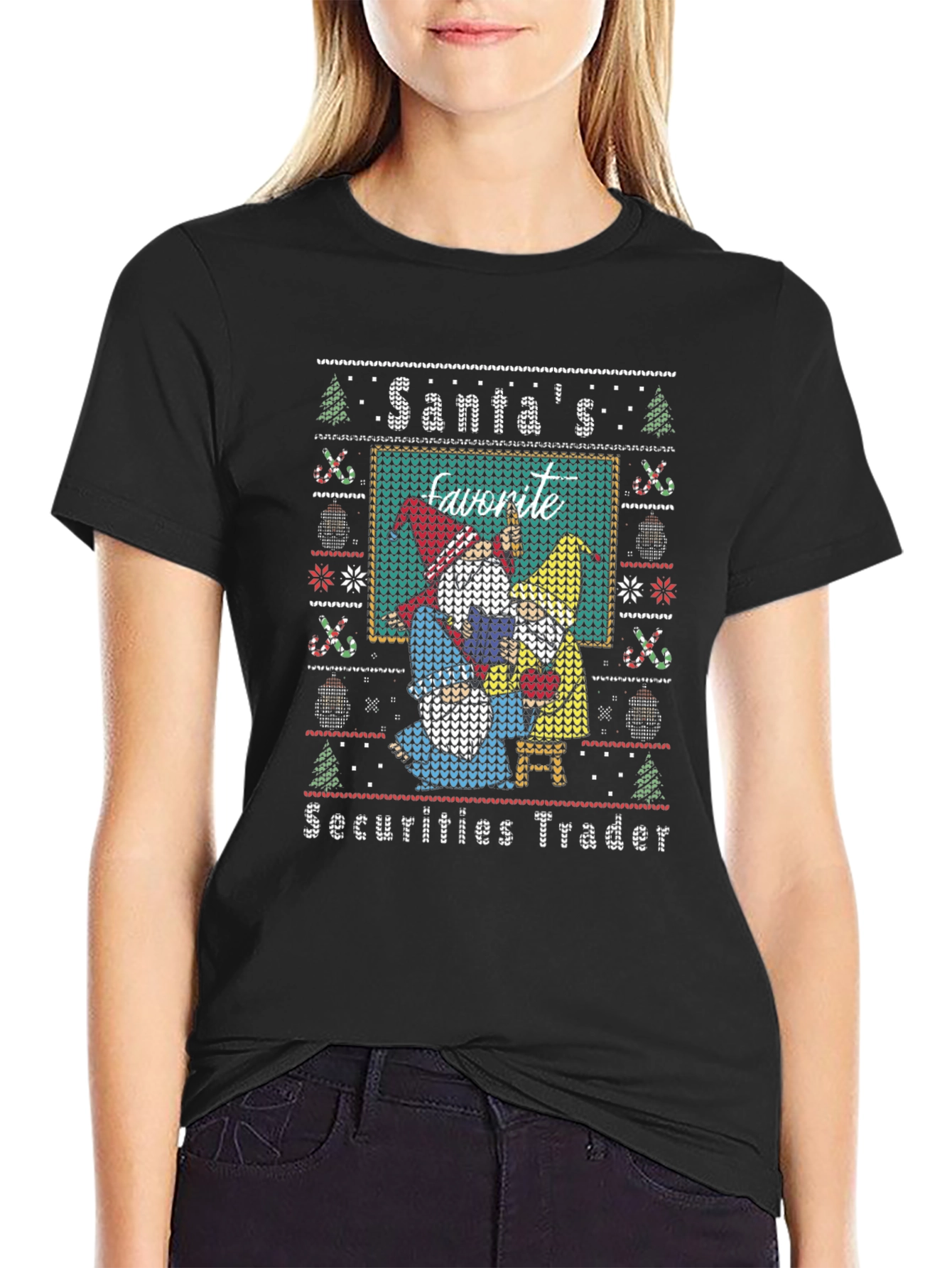 Santas Favorite Securities Trader Ugly Christmas Sweater T-Shirt