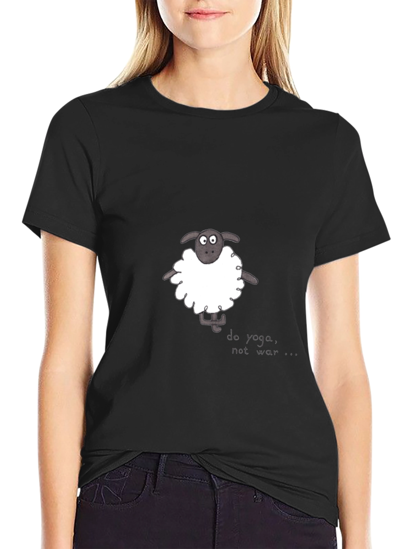 Do Yoga Not War Sheep Graphic Tee