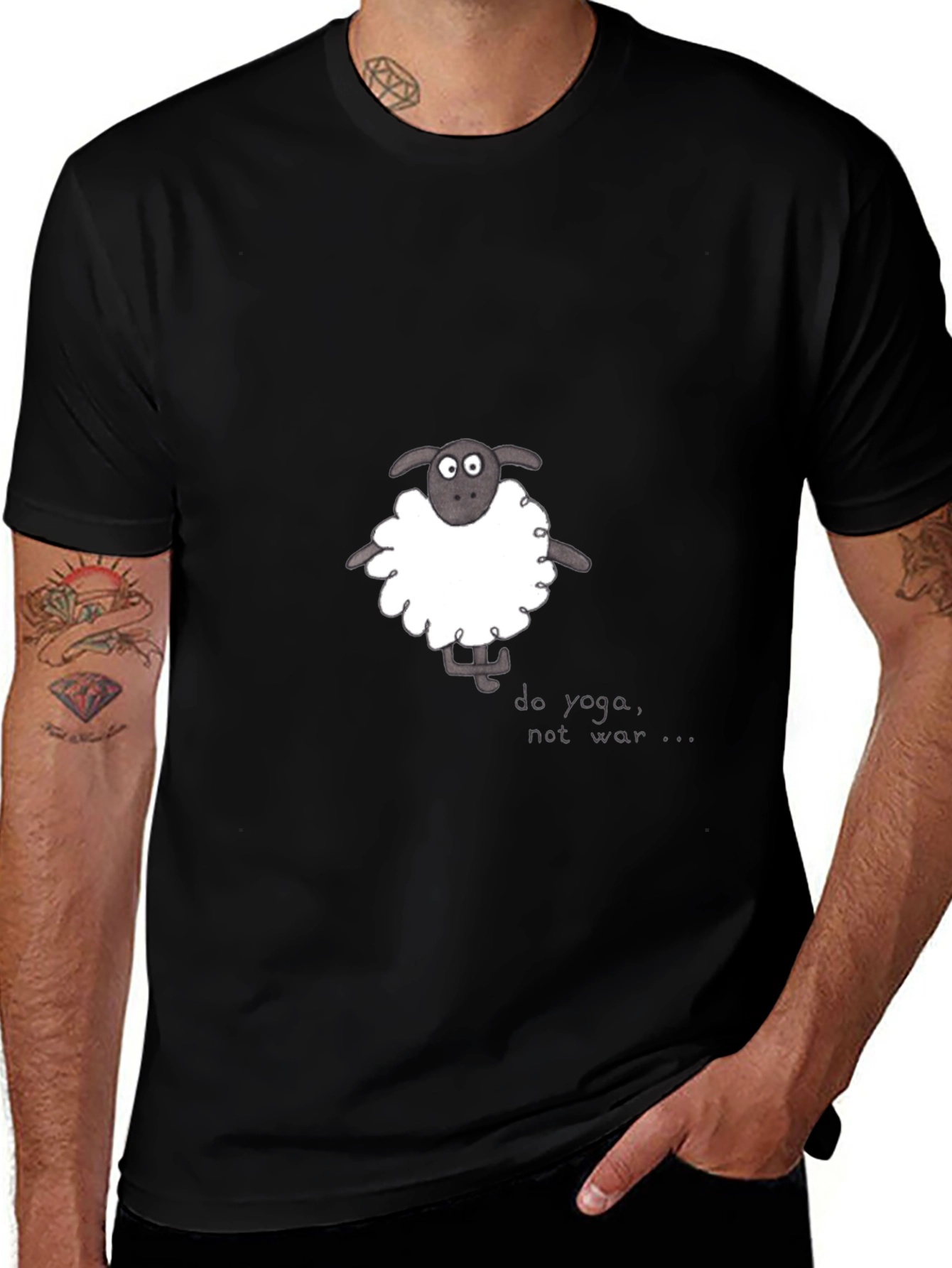 Do Yoga Not War Sheep Graphic Tee