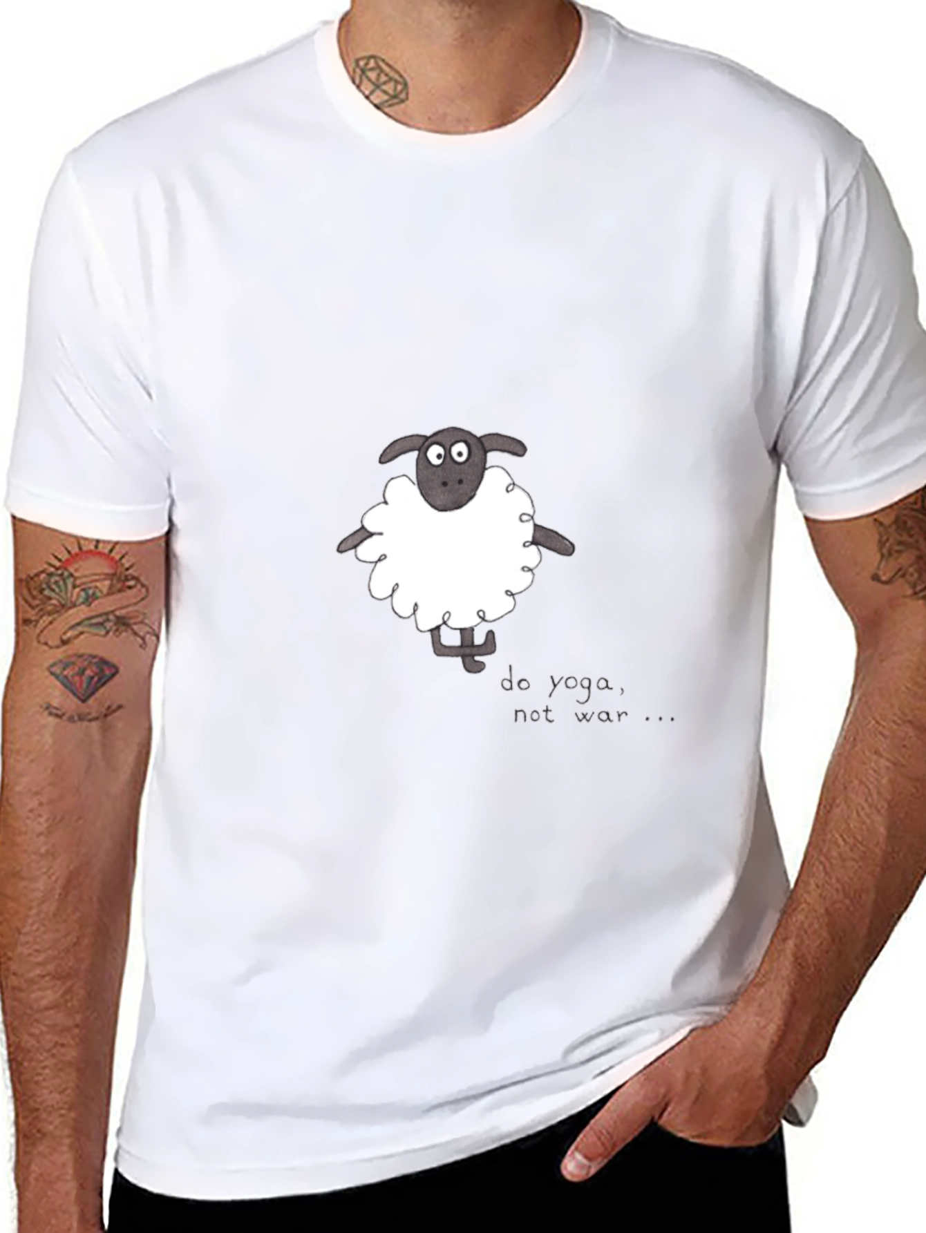 Do Yoga Not War Sheep Graphic Tee