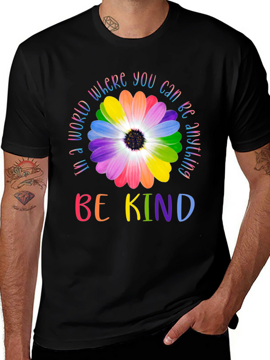 Be Kind Rainbow Flower Graphic Tee