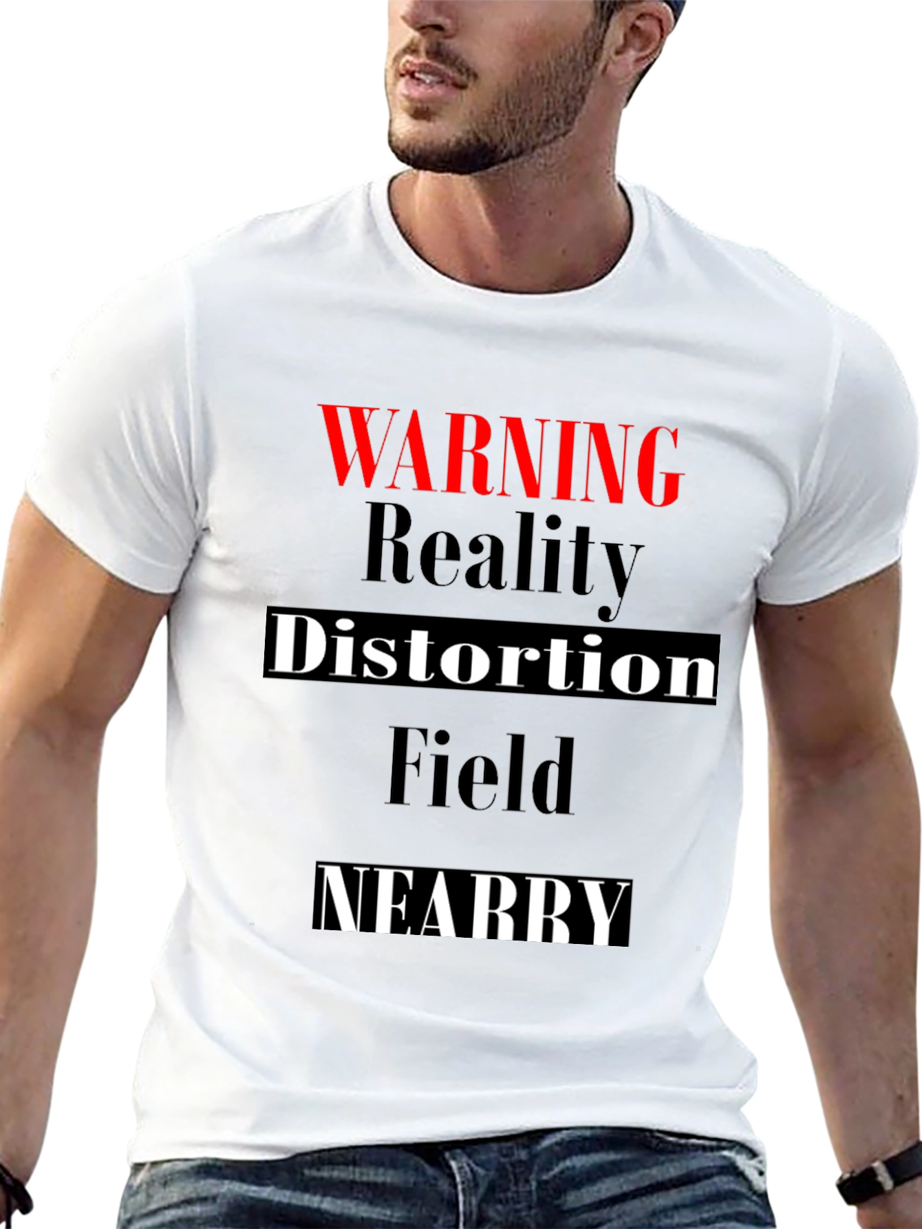 Warning Reality Distortion Field Mens T-Shirt
