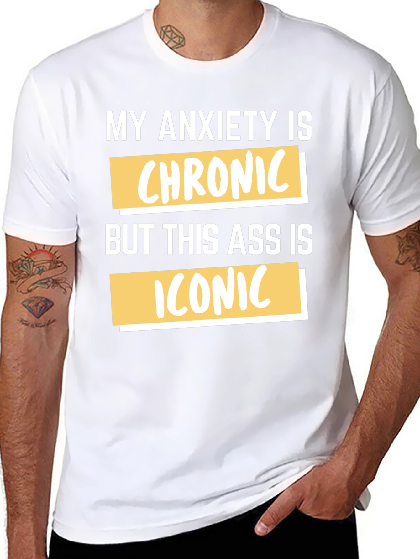 Funny Anxiety Chronic Iconic Graphic Tee