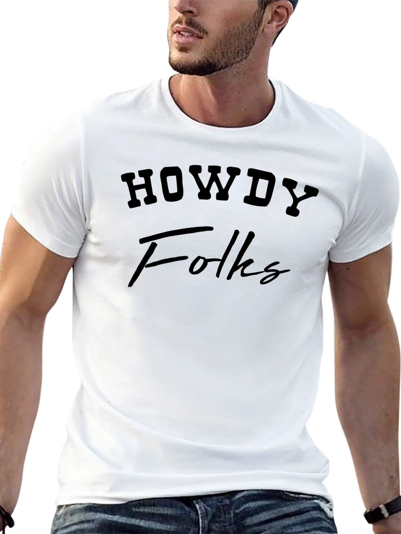 Howdy Folks Black Graphic Tee