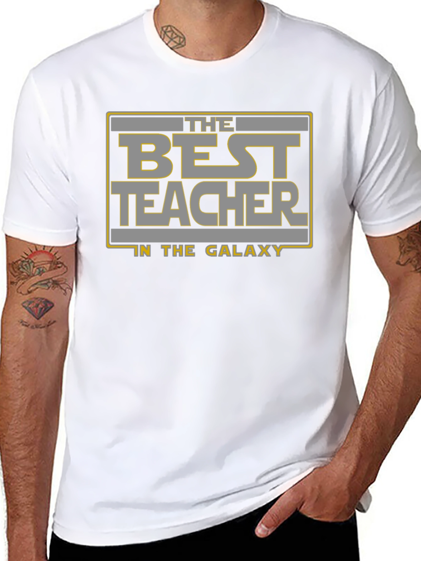Best Teacher in the Galaxy Black Graphic T-Shirt