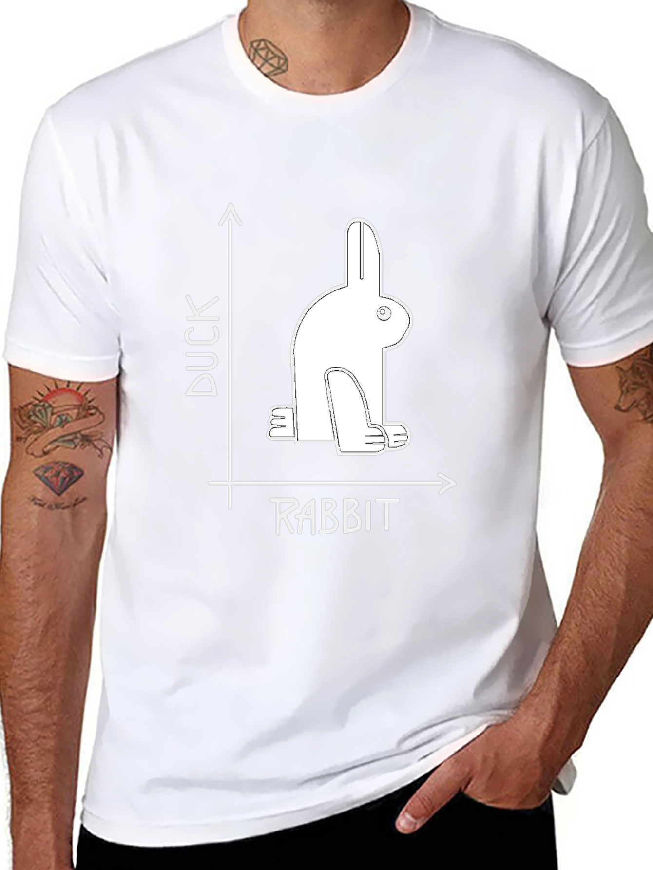 Duck Rabbit Illusion Graphic Tee - Visual Puzzle T-Shirt