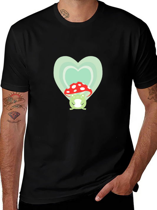 Frog Mushroom Heart Graphic Tee