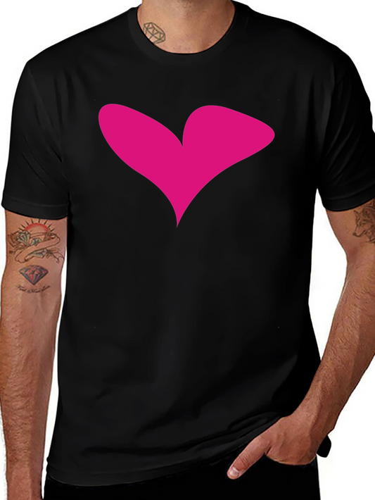 Heart Graphic Tee - Black Casual T-Shirt
