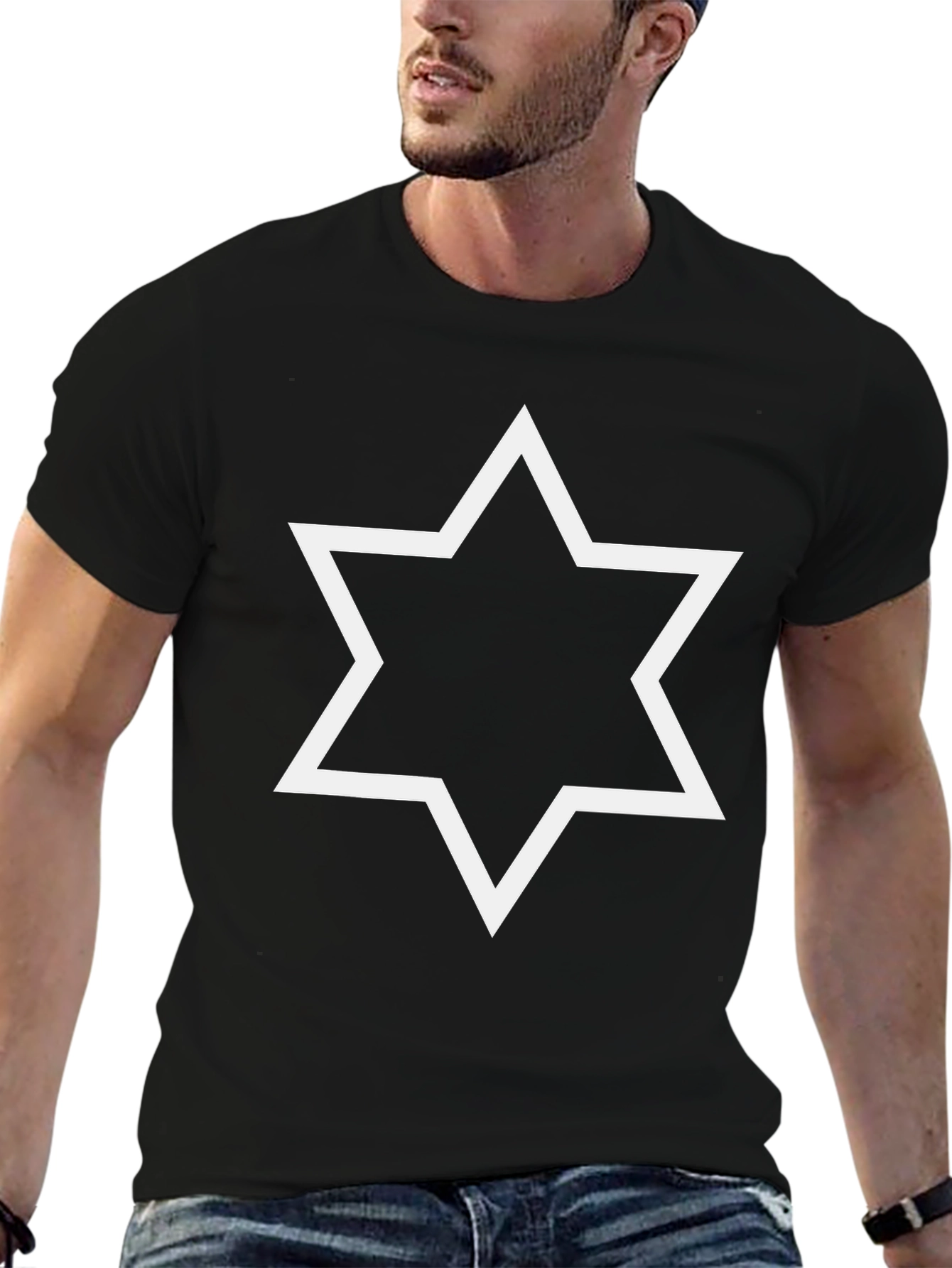 Star of David Graphic Tee - Black