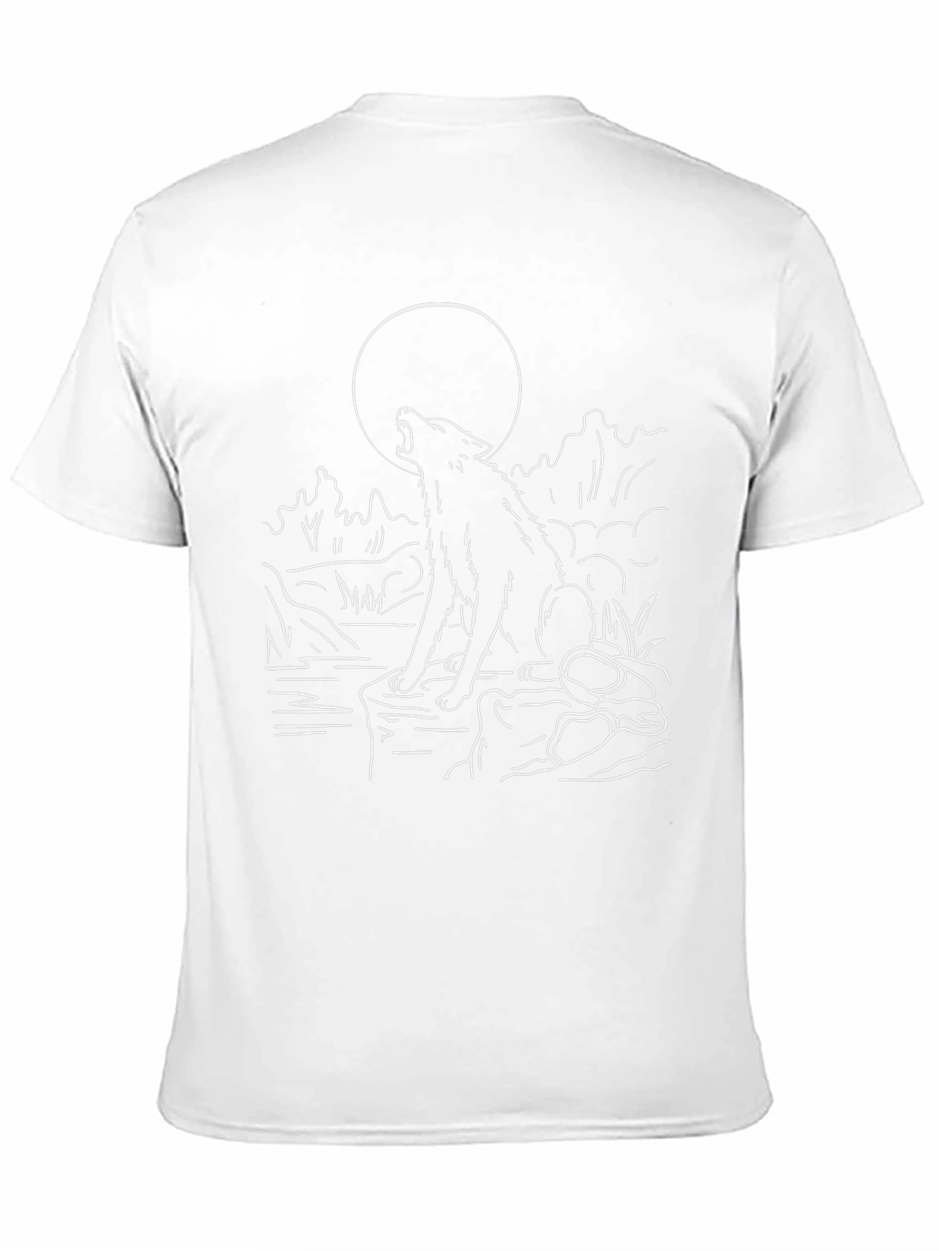 Wolf Howling at Moon Graphic Tee - Black