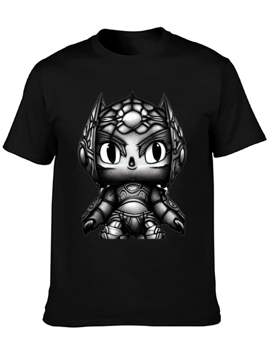 Dark Warrior Cartoon Black T-Shirt