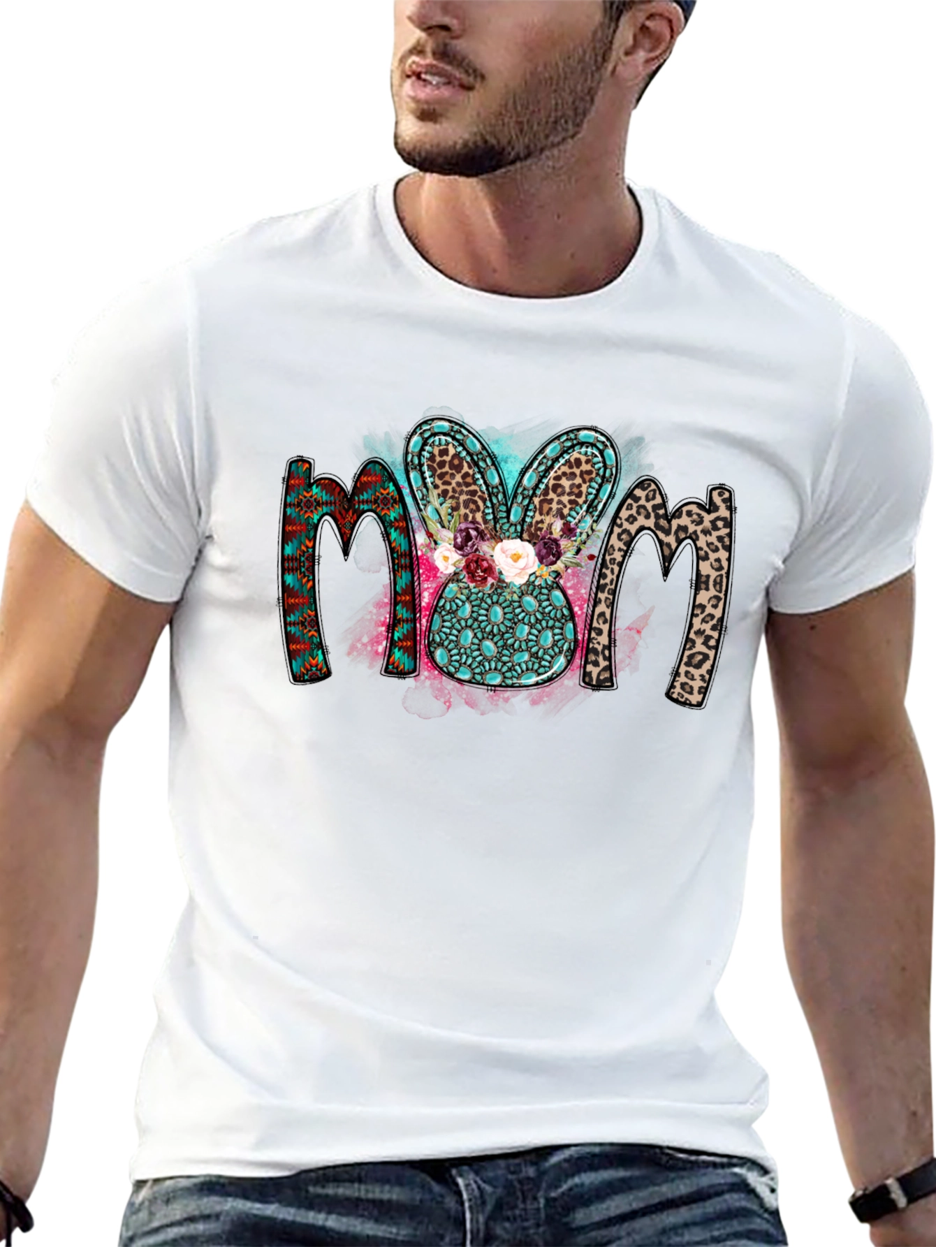 Mom Easter Bunny Graphic Tee - Black T-Shirt