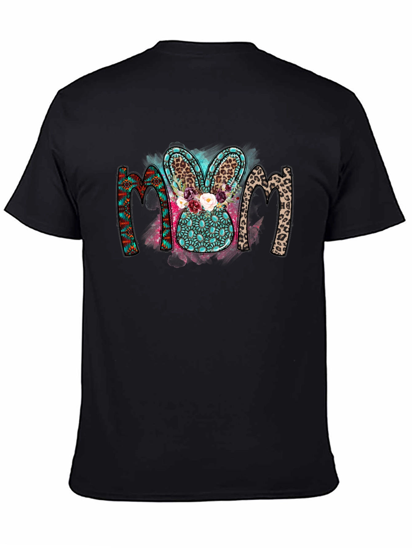 Mom Easter Bunny Graphic Tee - Black T-Shirt