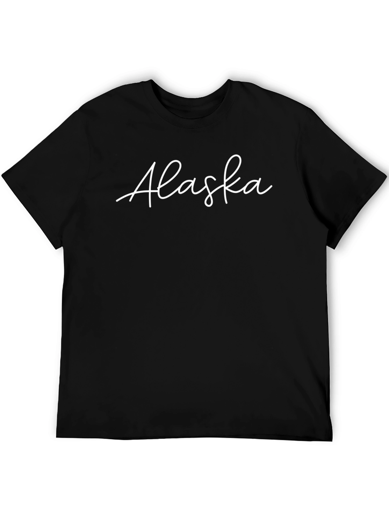 Alaska Script Graphic Tee - Casual Black T-Shirt