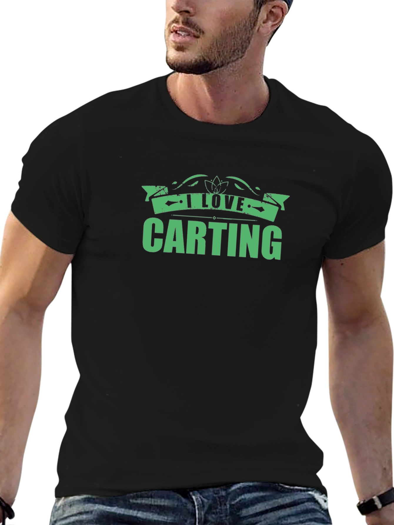I Love Carting Green Graphic Tee