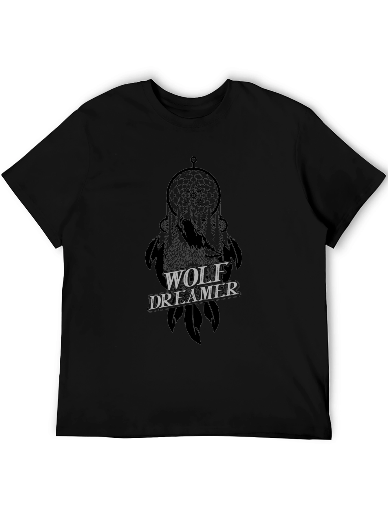 Wolf Dreamer Graphic Tee - Unisex Black T-Shirt