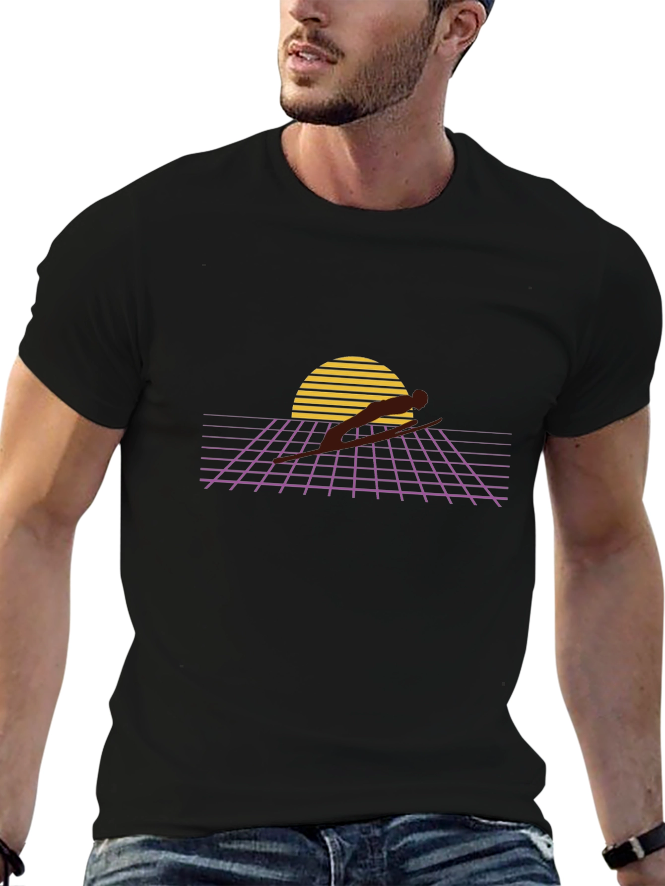 Retro Sunset Runner Graphic Tee