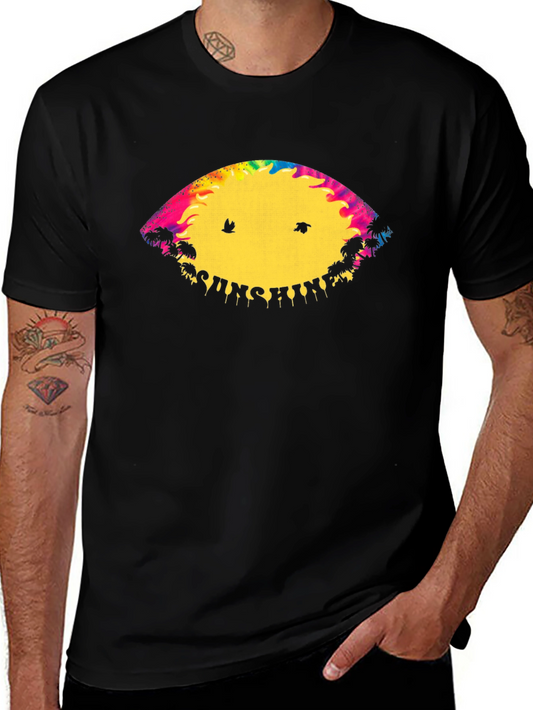 Sunshine Graphic Print Black T-Shirt