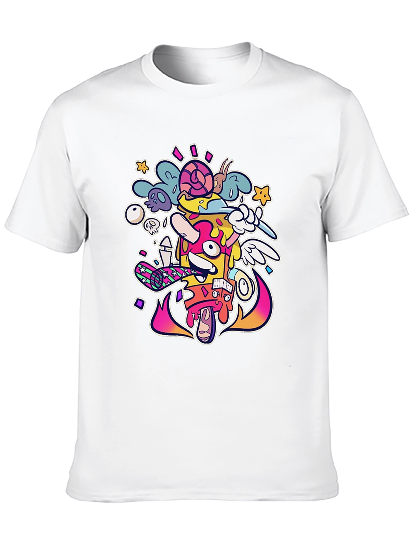 Funky Graphic Print Black T-Shirt