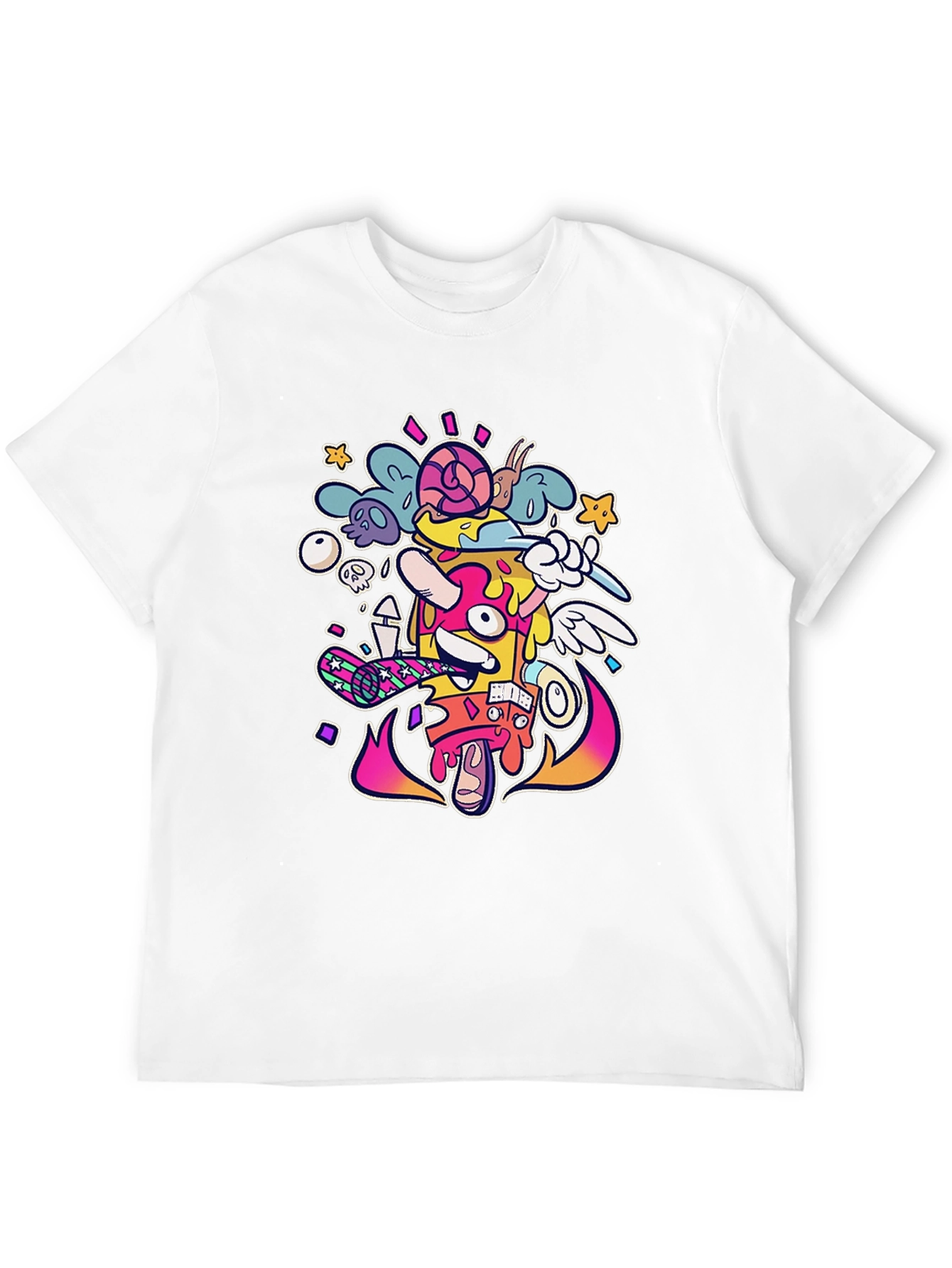 Funky Graphic Print Black T-Shirt