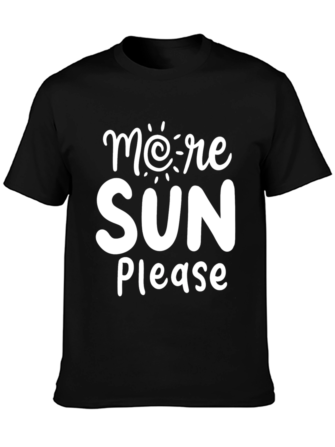 More Sun Please Black Graphic T-Shirt