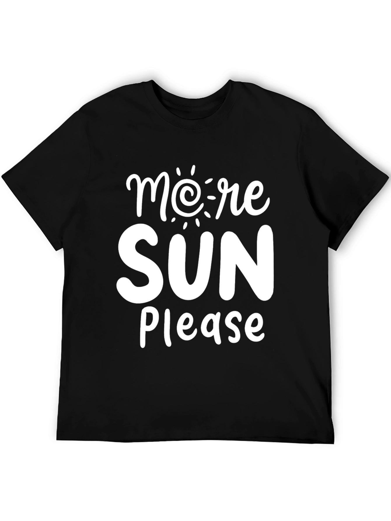 More Sun Please Black Graphic T-Shirt
