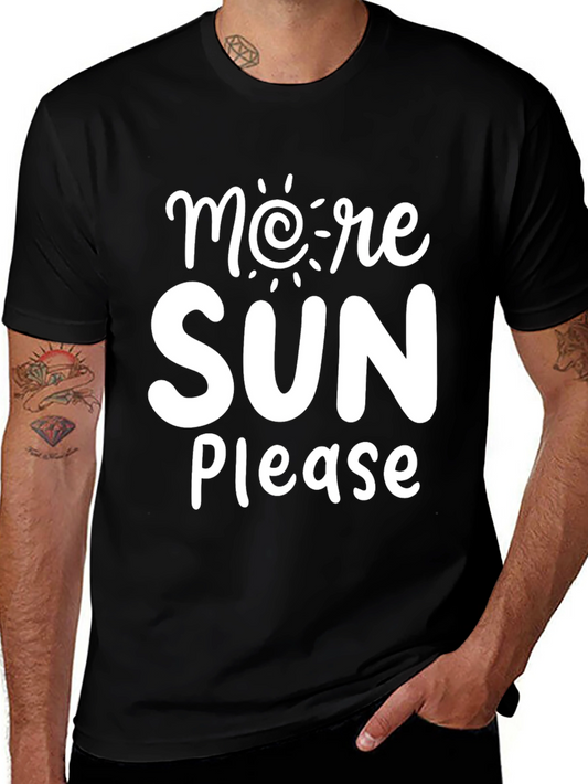 More Sun Please Black Graphic T-Shirt